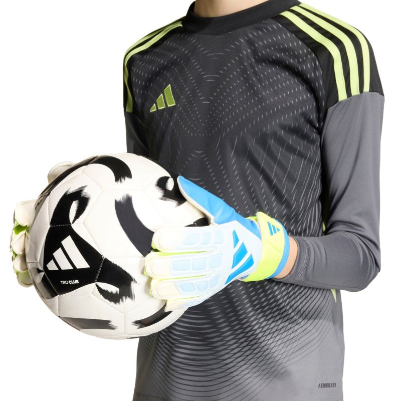adidas Predator Training Kids' Goalkeeper Gloves White, Yellow, and Blue KA7793 kék kapuskesztyű