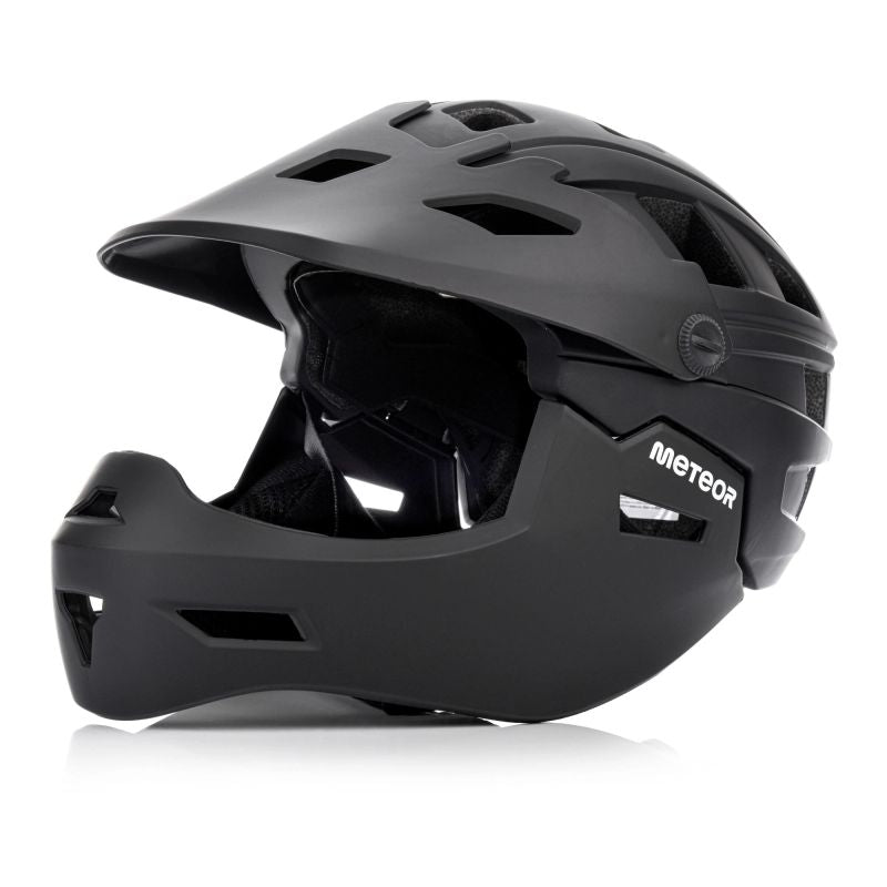 Meteor Hydra S full-face bicycle helmet 51-55 cm black fekete sisak 17894