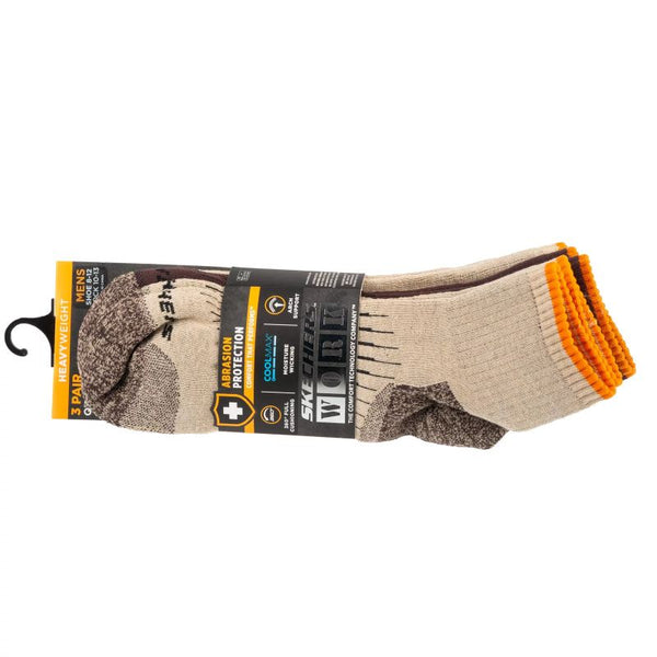Skechers 3pk Mens Work Qtr Socks S115423-SAND Beige 41-46 General