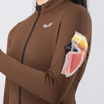 Rockbros TVI women's cycling jersey insulated autumn/winter M - brown m \ brązowy kötött sapka 15310007004-211736