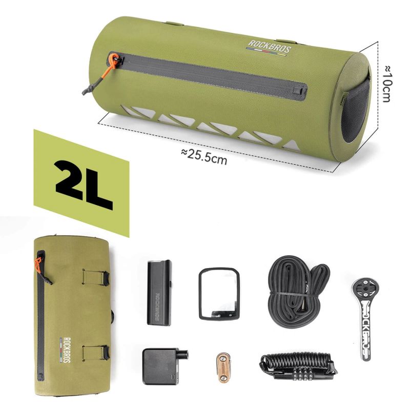 Rockbros AS-145 ROAD TO SKY handlebar bicycle bag, waterproof, 2 l - green zöld táska