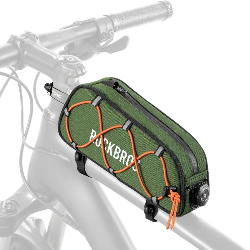 Rockbros 30120045001 ROAD TO SKY bicycle for the top frame tube, waterproof, 0.7L - green zielony táska