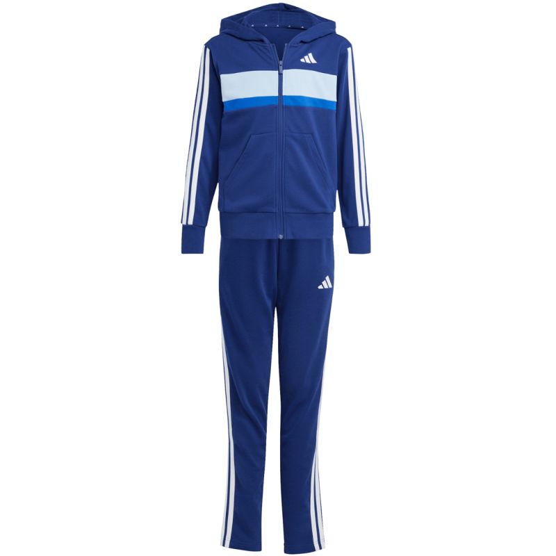 adidas Seasonal Essentials Tiberio 3-Stripes French Terry Tracksuit for Kids Navy Blue JI6035 General