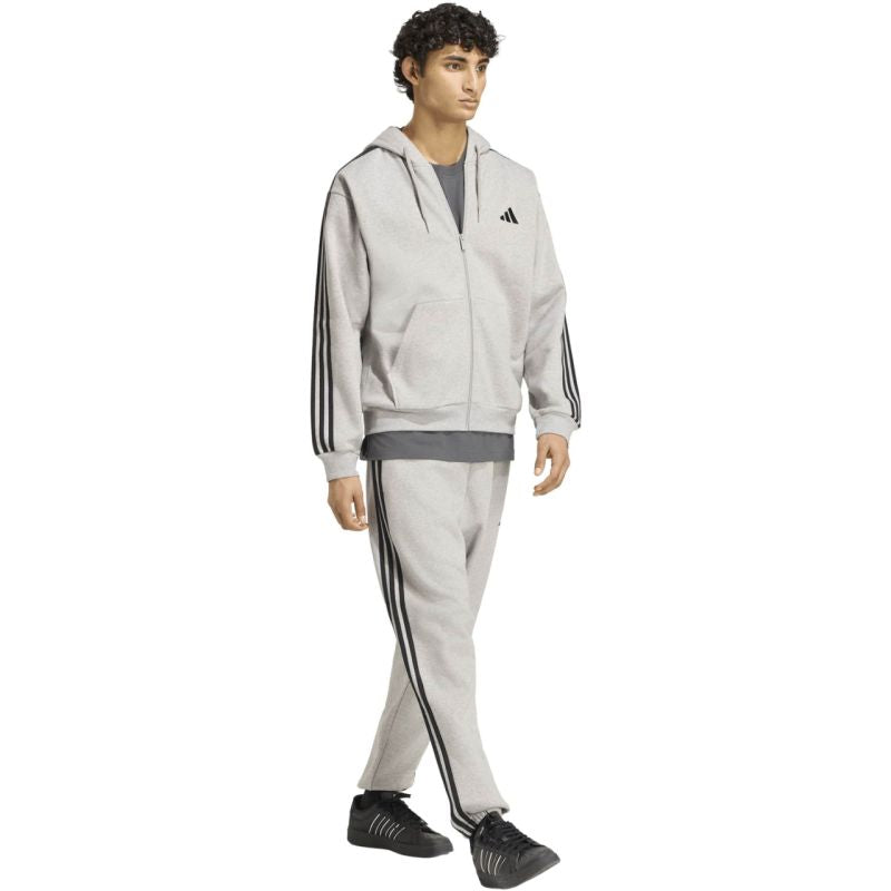 Adidas Men's Essentials 3-Stripes Fleece Tapered Cuffed szürke nadrág KY4127