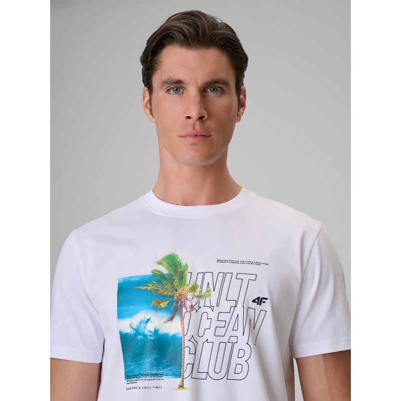 4F Men's regular printed T-shirt póló 4FRSS26TTSHM4303-10S
