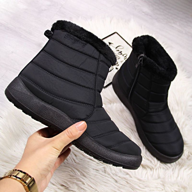Inny NEWS W EVE181A waterproof zipper snow boots black Túracipő