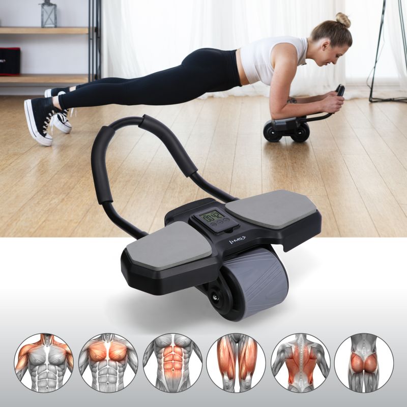HMS Ka10 Black Abs Wheel Automatic Wheel For Exercising The Abdominal Muscles With Support fekete táska 17-38-033