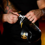 DBX Bushido ProFighter Gold - Legacy Series - Multi-Layer Boxing Gloves bordeaux - wiązane kesztyű