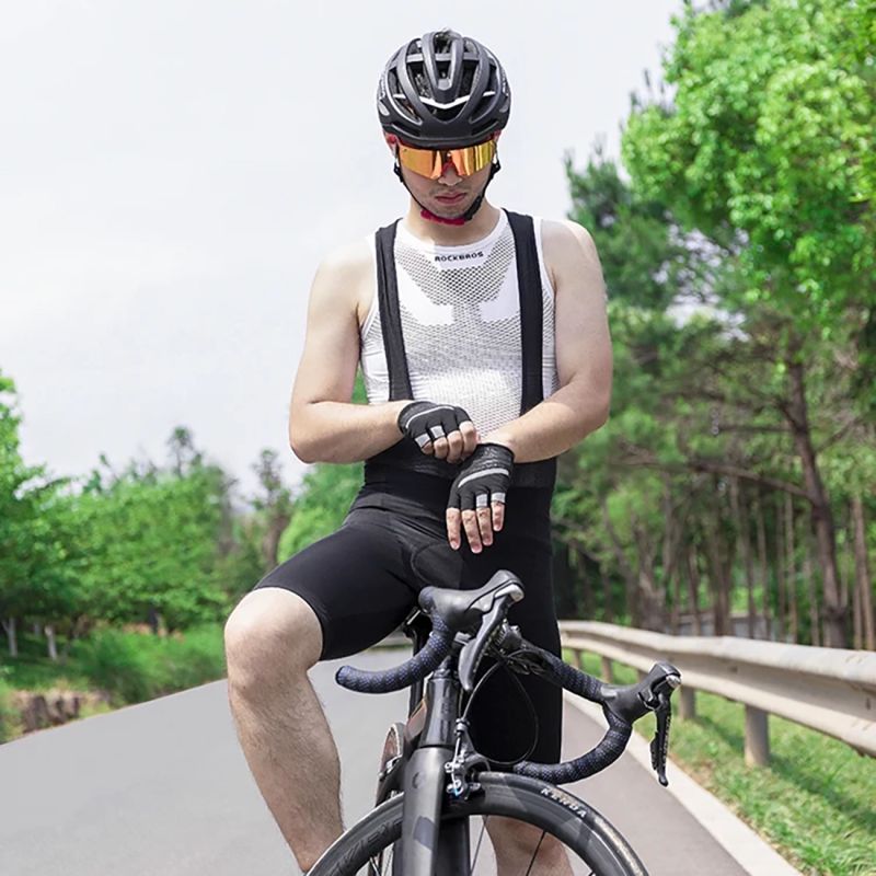 Rockbros bib with insert - black xxxxl short