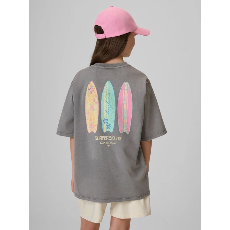 4F Loose T-shirt with print for girls 158/164 ruházat 4FJRSS26TTSHF3980-25S