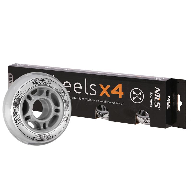 PU 76x24 82A WHEELS (4 pcs.) NILS EXTREME transparent pulóver