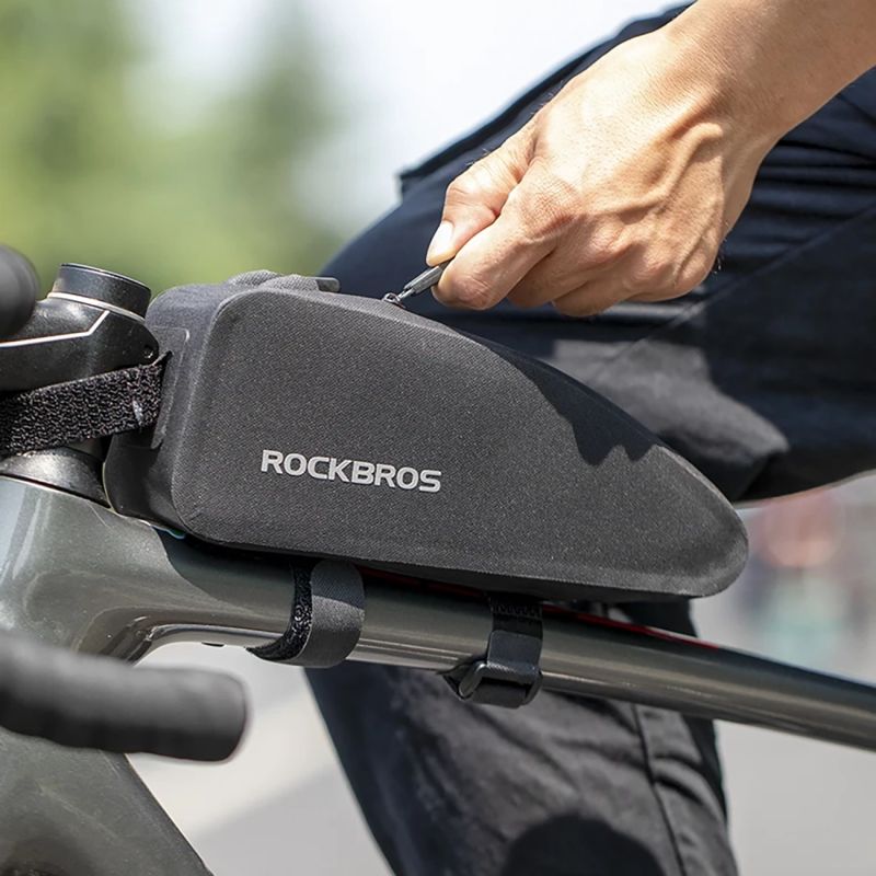 Rockbros AS-019 bicycle frame waterproof - black 1.5 l táska