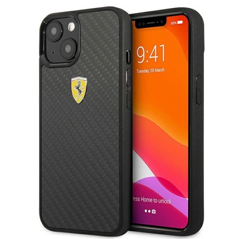Ferrari FEHCP13SFCABK iPhone 13 mini 5.4" /black hardcase On Track Real Carbon fekete phones and accessories