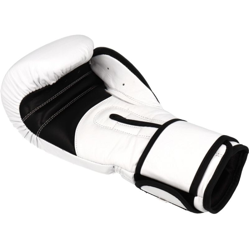 MASTERS FIGHT EQUIPMENT MASTERS RBT-PERFECT-GRIP Leather Boxing Gloves 12 oz biało - czarne kesztyű 01587-12-0105