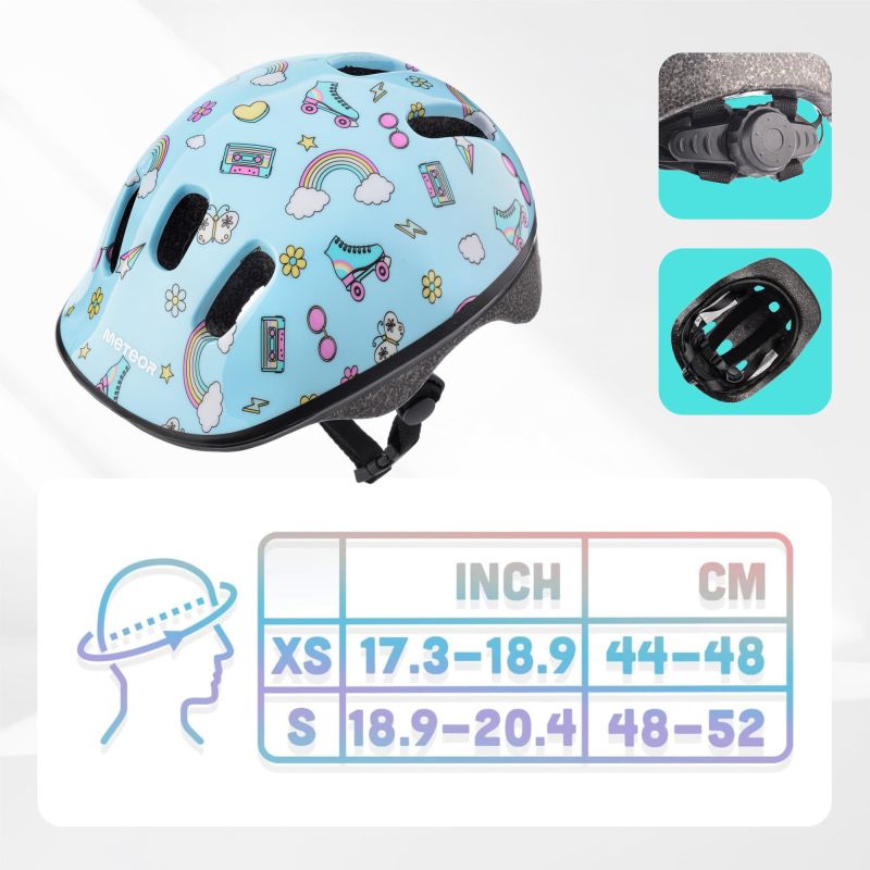 Meteor KS06 Rainbow Jr Bike Helmet size XS 44-48 cm uniw helmets
