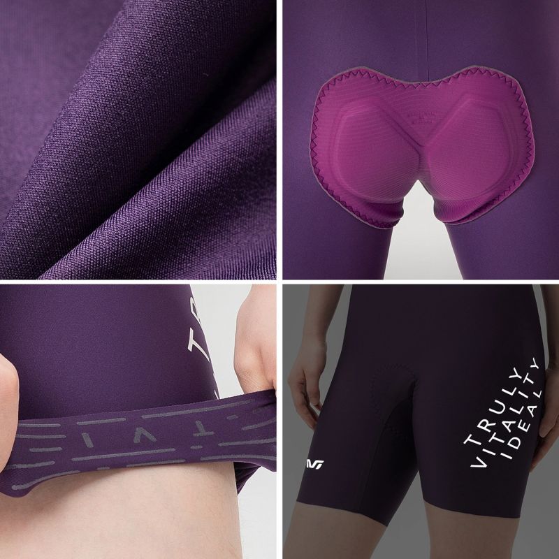 Rockbros TVI Women's Cycling with Bib and Pad Size S - Purple s \ fioletowy rövidnadrág 20210017008-211680
