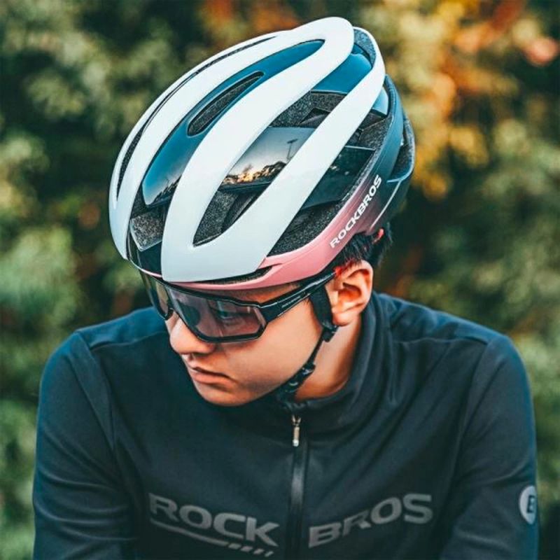 Rockbros bicycle helmet 10110004007 size L - blue and pink niebieski || różowy \ l helmets