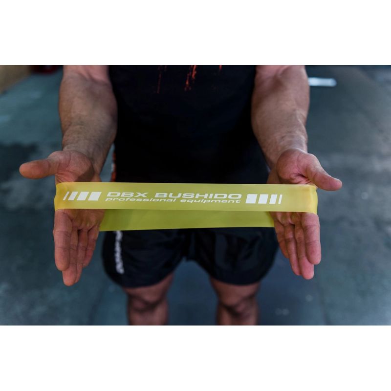 DBX Bushido Power Band MINI - Training band for mobility exercises YELLOW 5-7 kg 18 - 25 kg training equipment