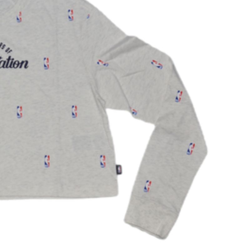 Women's Nike NBA N31 Courtside Longsleeve Crop T-shirt Birch Heather - DA6810-051 hosszú ujjú póló