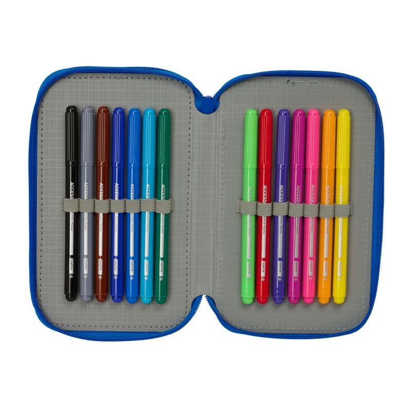 FC Barcelona pencil case with equipment triple filled pencil case 37 pcs wielokolorowy ceruzatartó 412648857