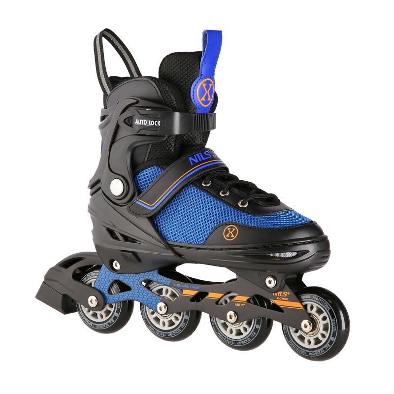 NH18188A 2in1 BLACK-ORANGE SIZE M(34-38) ROLLER SKATES WITH HOCKEY SLEEVE NILS EXTREME narancssárga görkorcsolya