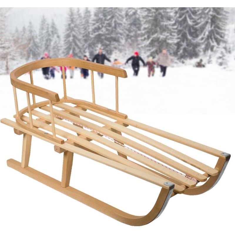 Enero Nina Wooden Sledge With Backrest sled