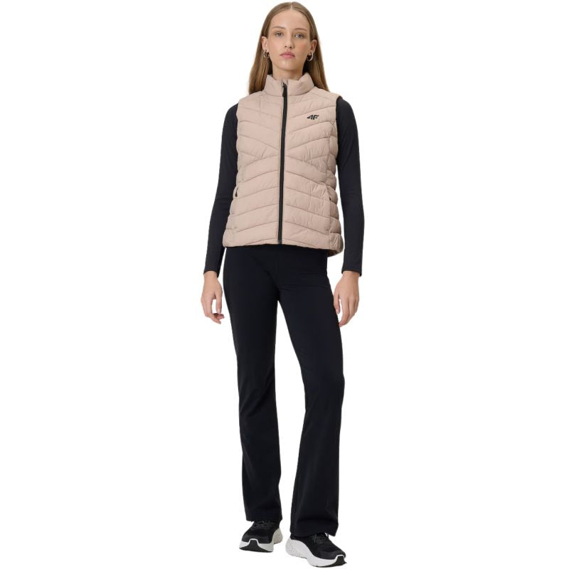 4F Women's vest F347 beige 83S bézs póló 4FWSS26TVJAF34783S