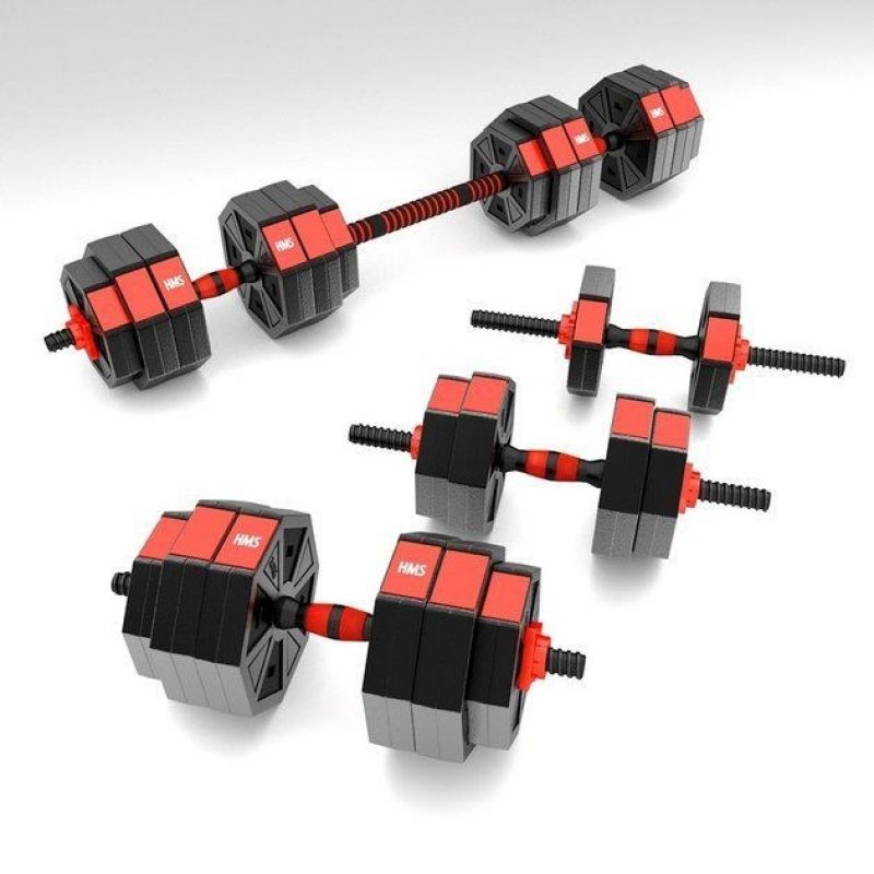 HMS Composite dumbbell SGC30 30kg + barbell póló 17-57-031