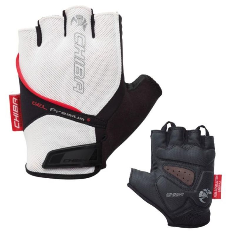 CHIBA Gel Premium Gloves L, White fehér kerékpáros kesztyű SI30117W-4