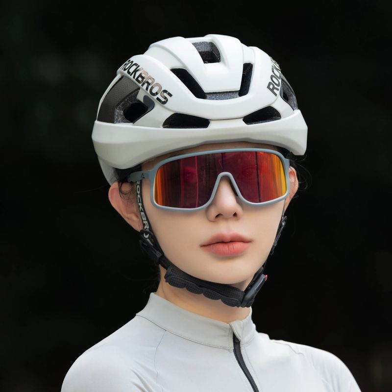 Rockbros LK-15 Carbon Fiber Bike Helmet 58-62cm - Light Gray szary helmets, lights