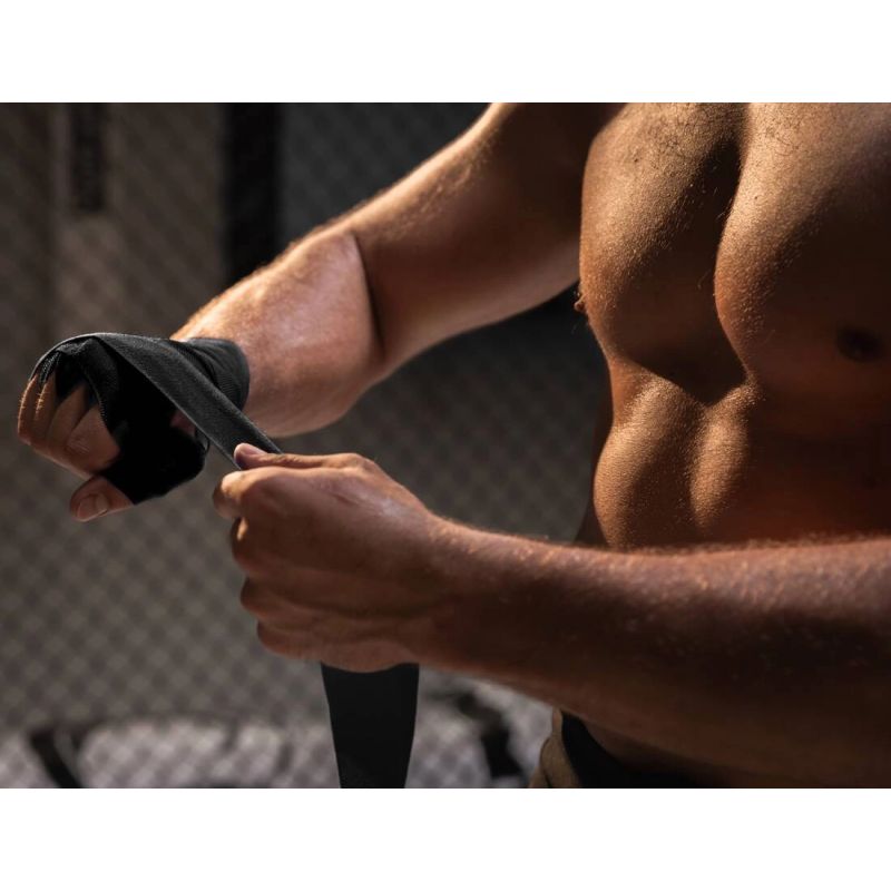 DBX Bushido Cotton Boxing Wraps - 4 Meters | Black elastyczne złote martial arts equipment