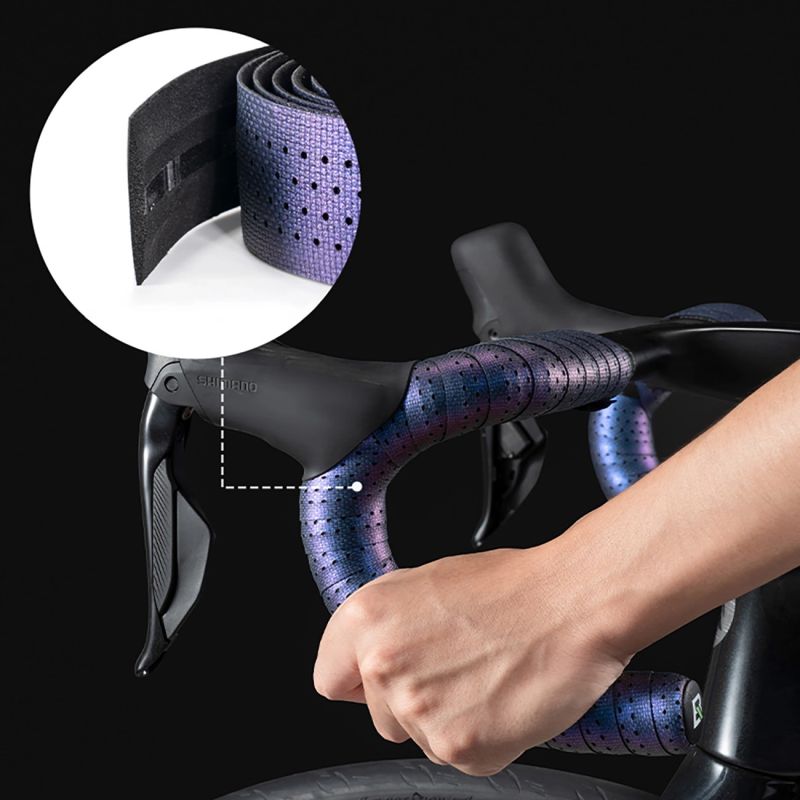 Rockbros Handlebar Tape Perforated Silicone with Chameleon Effect - Purple