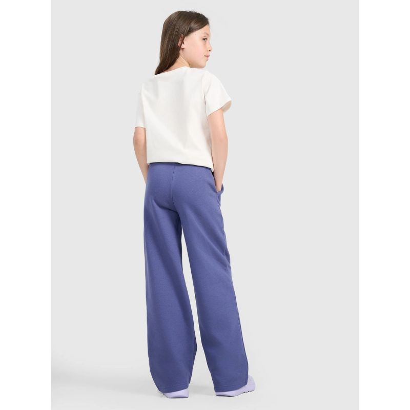 Girls' wide-leg sweatpants 4F 4FJRAW25TTROF1598-33S