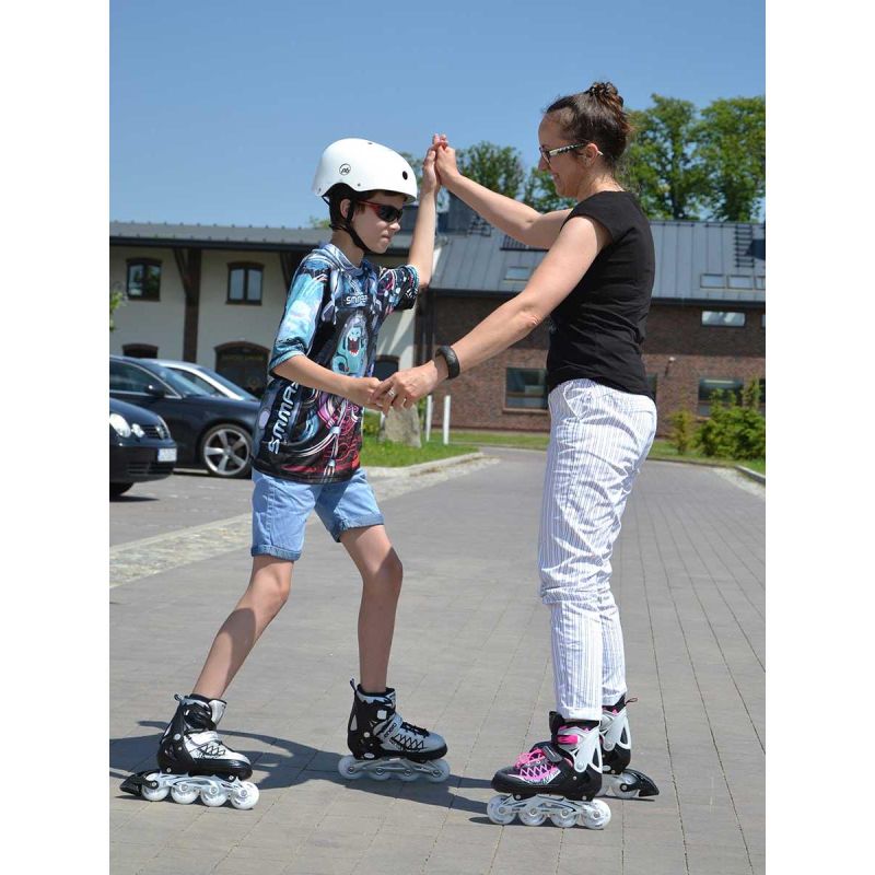 Enero Pro Roller Skates-Roller Skates-Ice Skating 4in1 Led 34-37 Pink-Gray szürke skates, roller skates