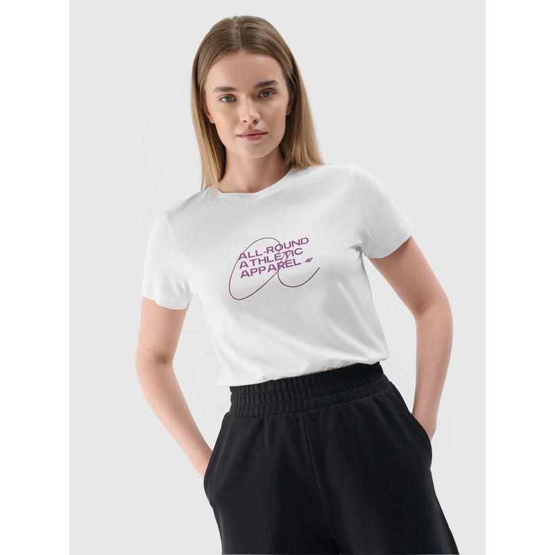 4f Women's slim T-shirt with print 4FRSS24TTSHF2499-10S General