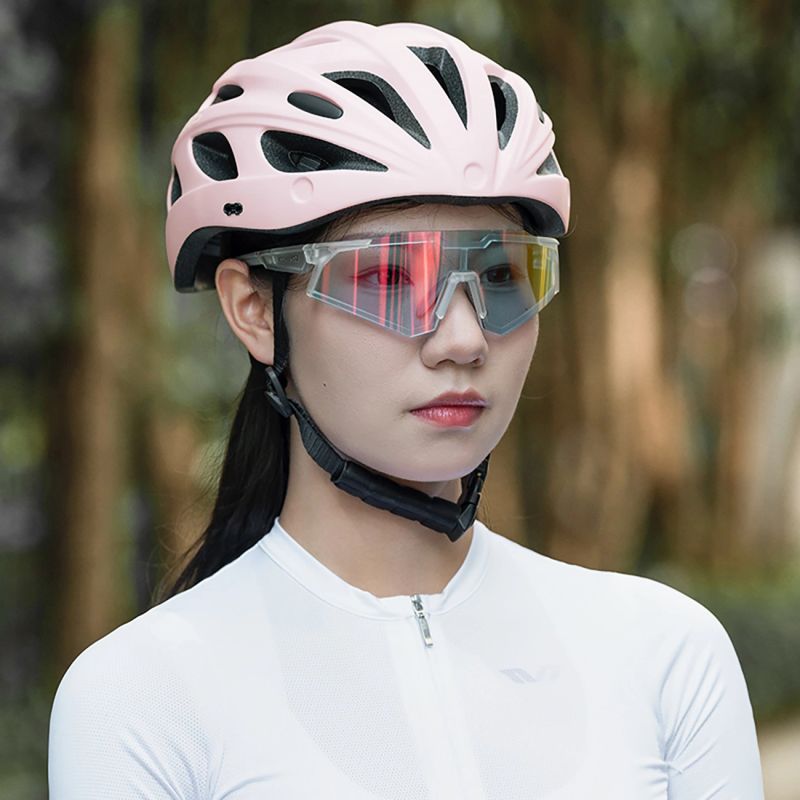 Rockbros Bike Helmet with Visor, Detachable UV Goggles, Detachable Visor, Unisex - Pink rózsaszín kiegészítő 304004-189135