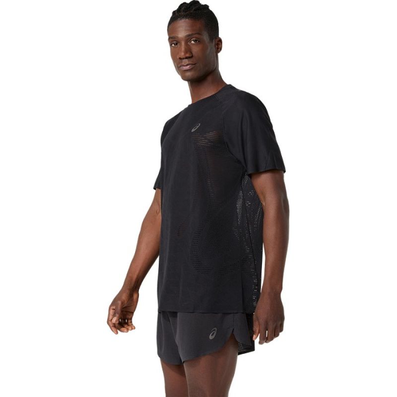 Asics METARUN Short Sleeve Top fekete póló 2011D510001
