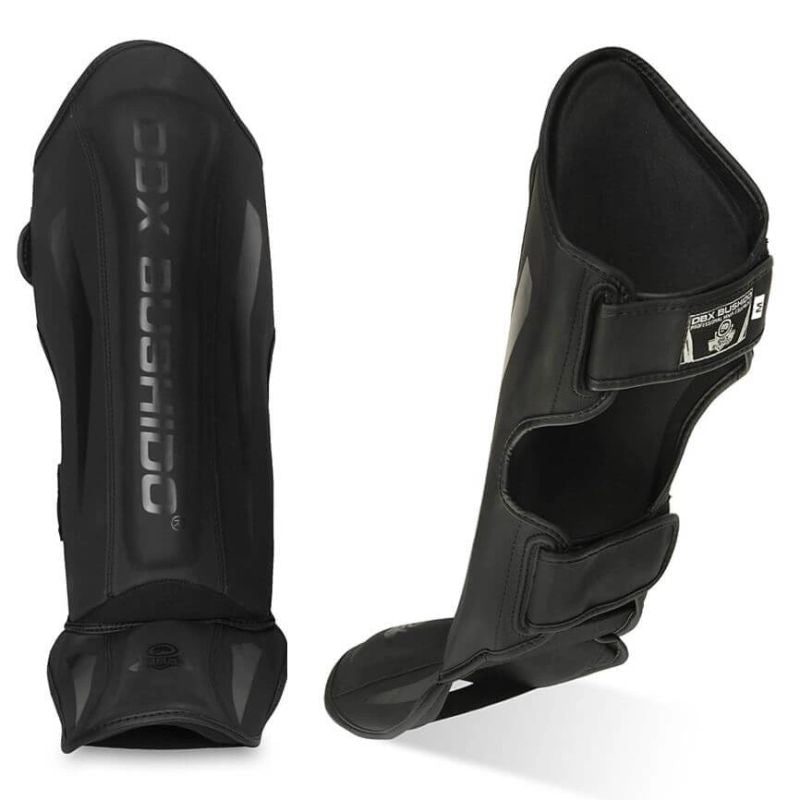 DBX Bushido Shin guards - "Black Master" shin guards - fekete protectors and knee pads