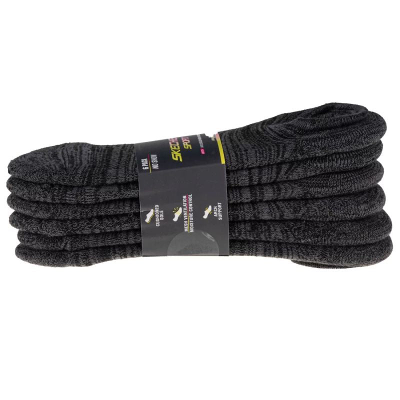 Skechers 6pk Womens 1/2 Terry Socks S113157-GRY Gray 36-40 General