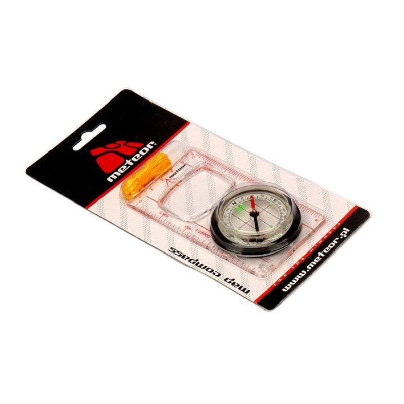 Meteor Compass with Ruler fekete compasses, tourist equipment