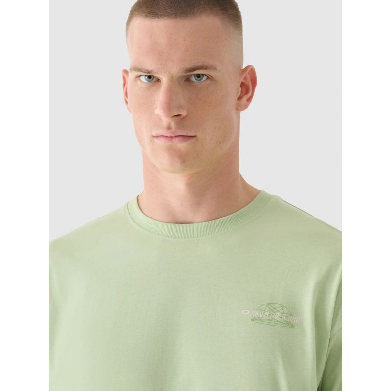 Men's oversize longsleeve with print 4F 4FRAW24TLONM502-44S hosszú ujjú póló