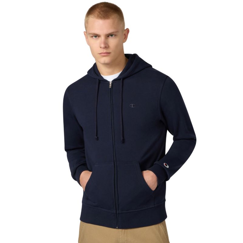 Champion Men's Full Zip Hoodie Sweatshirt Navy Blue 220786 BS501 sötétkék kapucnis pulóver