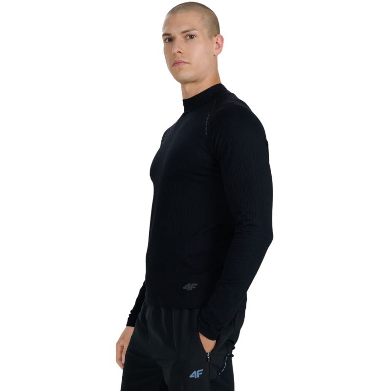 4f Men's longsleeve t-shirt M417 deep black 4FWAW25TFLOM417 20S Ruházat
