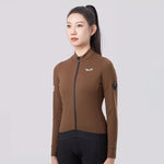 Rockbros TVI women's cycling jersey insulated autumn/winter M - brown m \ brązowy kötött sapka 15310007004-211736
