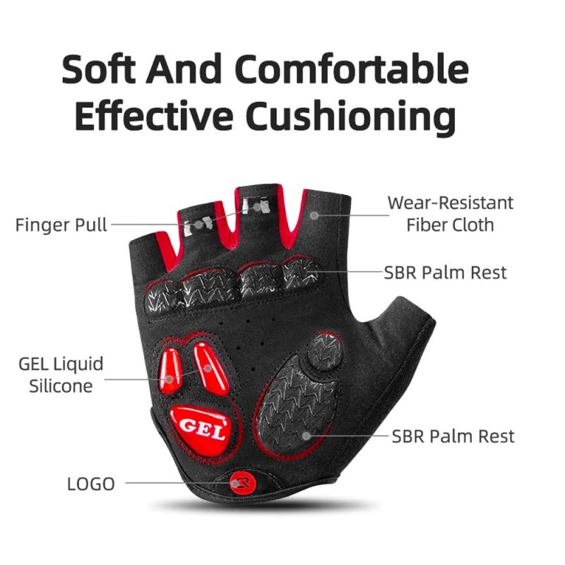 Rockbros L cycling gloves with gel inserts - black and red l \ czarny || czerwony kesztyű 7016802869410-157290