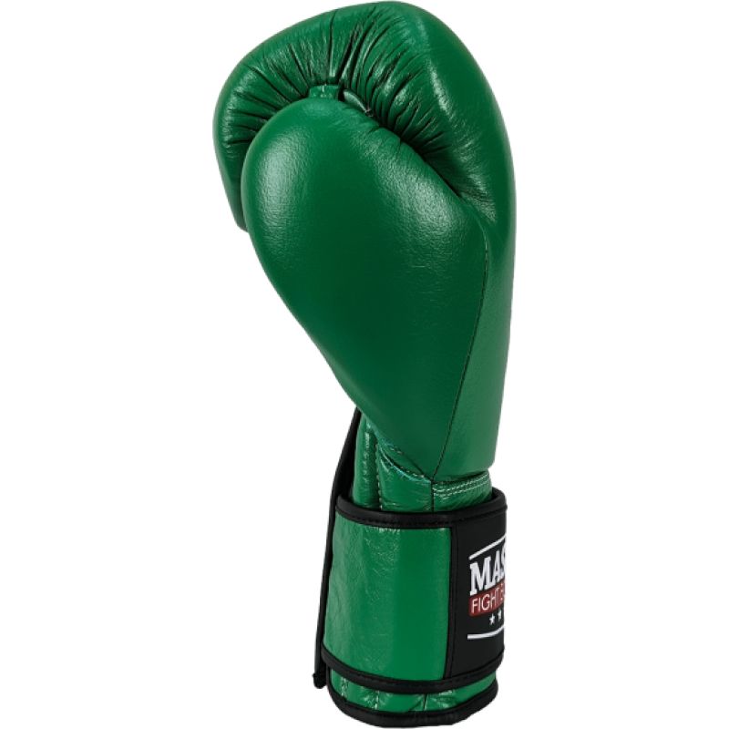 MASTERS FIGHT EQUIPMENT RBT-GREENSTRIKE Leather Boxing Gloves 12 oz Green zöld kesztyű 012310-12