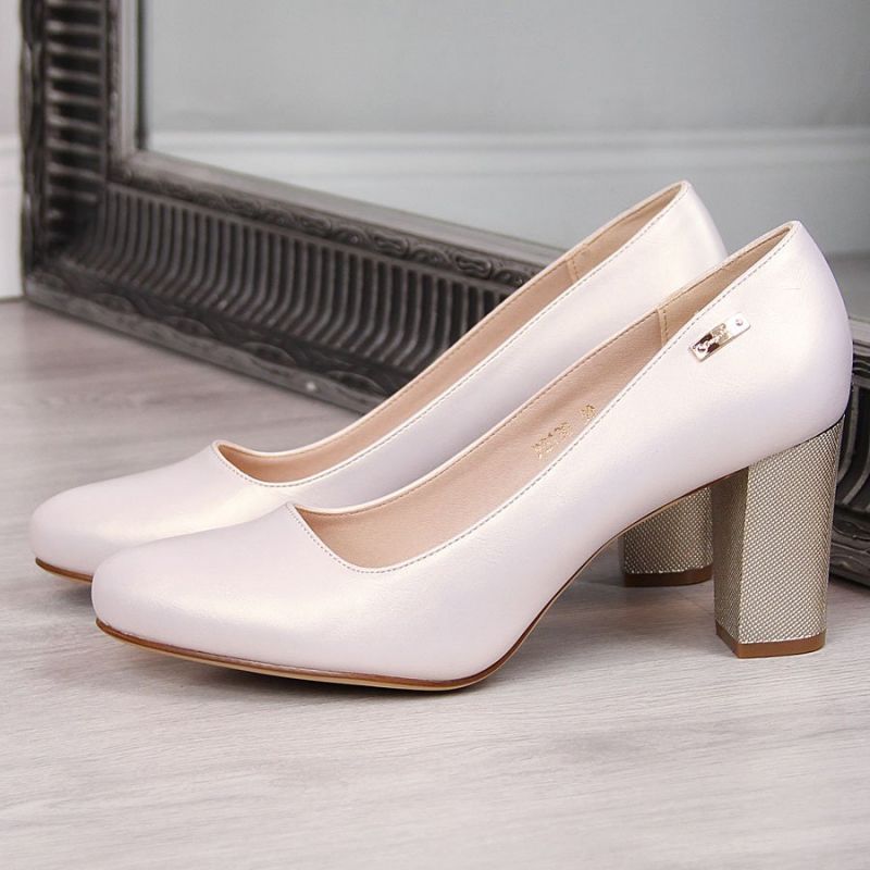 Inny Sergio Leone W beige pearl heel pumps bézs utcai cipő SK193B