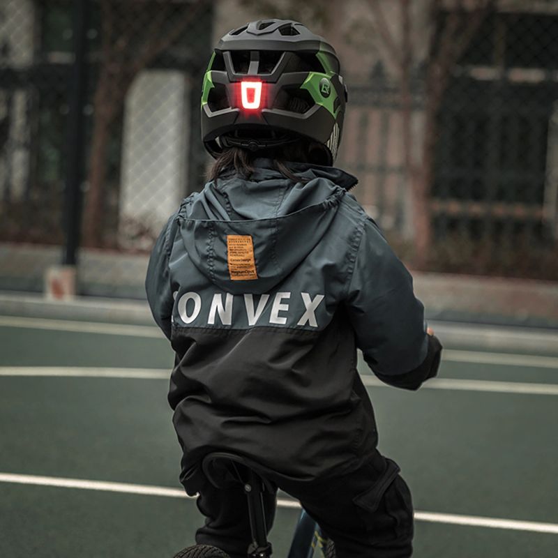 Rockbros TS-61 10110061003 Children's Bike Helmet with Detachable Chin Size S (48-54) - Green zielony \ s helmets, martial arts equipment