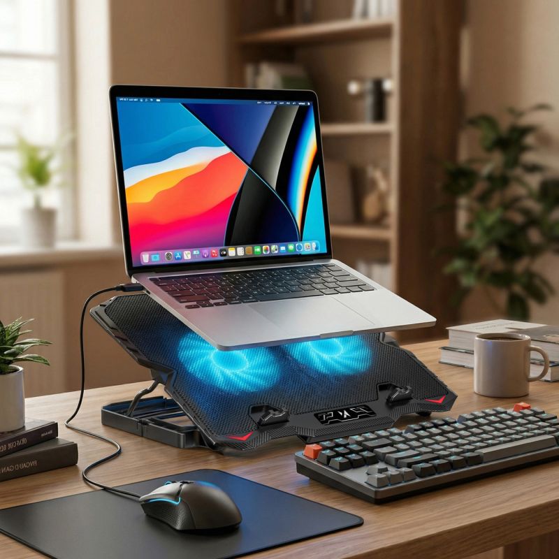 Wozinsky WDCX-015 StormPad RGB Gaming Cooling Laptop Stand - Black fekete phones and accessories