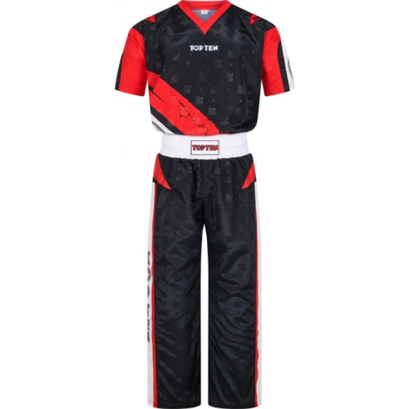 TOP TEN kickboxing outfit “Urban Arts” black and red (WAKO APPROVED new)